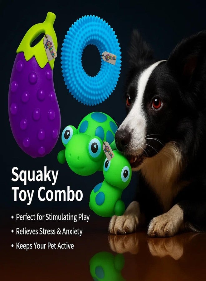 Western Era Durable Dog Squeaky Toy Combo | Spiked Ball with Colorful Bumps + Cute Dog Face Ball for Chewing, Fetching & Training | Bouncy, Safe & Fun Latex Rubber Toys for Small, Medium Dogs - Image 5